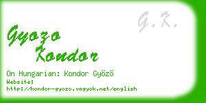 gyozo kondor business card